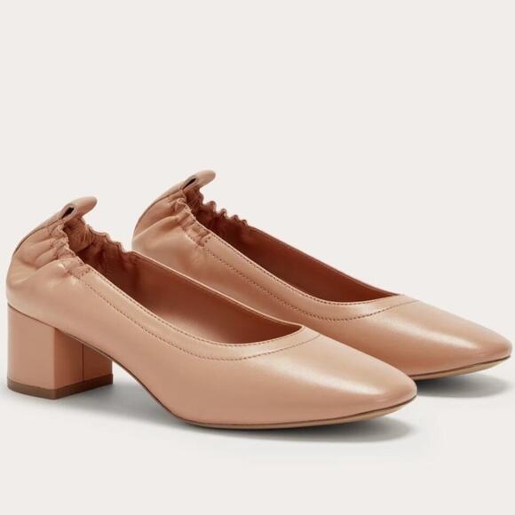 EVERLANE The Day Heel Blush Tan Slip On Block Heel Leather Stretch Size 6 NEW - Picture 5 of 5